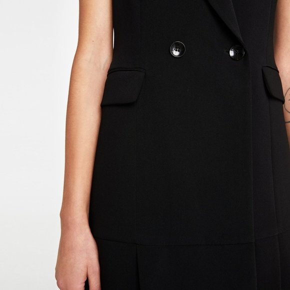 Zara pleated waistcoat dress BLACK - Picture 5 of 6